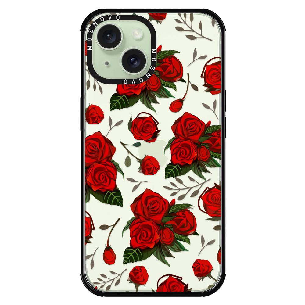 Simply Red Roses Phone Case - iPhone 15 Plus Case - MOSNOVO