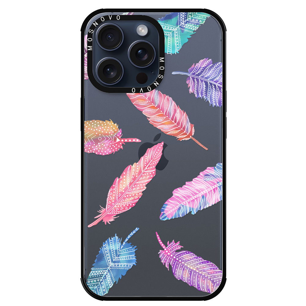 Tribal Feathers Phone Case - iPhone 15 Pro Max Case - MOSNOVO