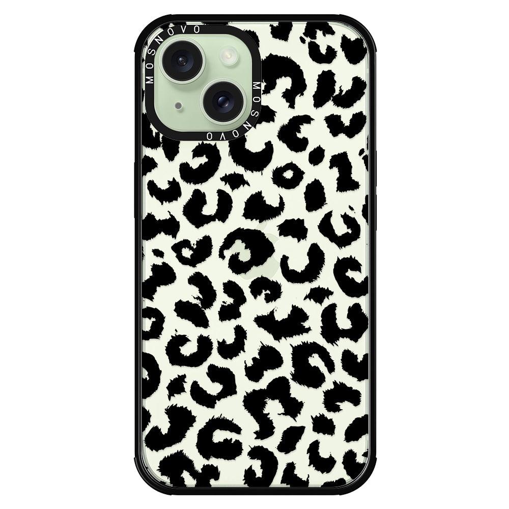 Black Leopard Phone Case - iPhone 15 Case - MOSNOVO