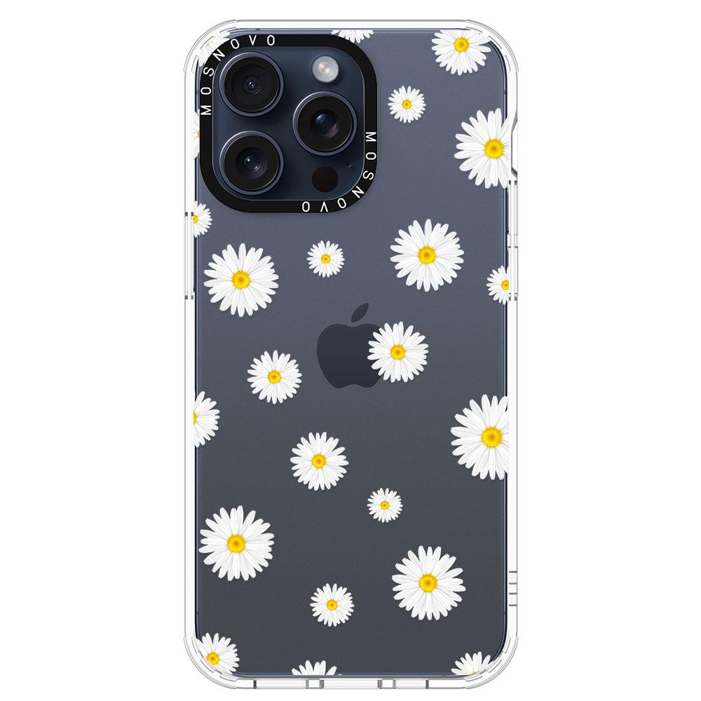 White Daisy Phone Case - iPhone 15 Pro Max Case - MOSNOVO