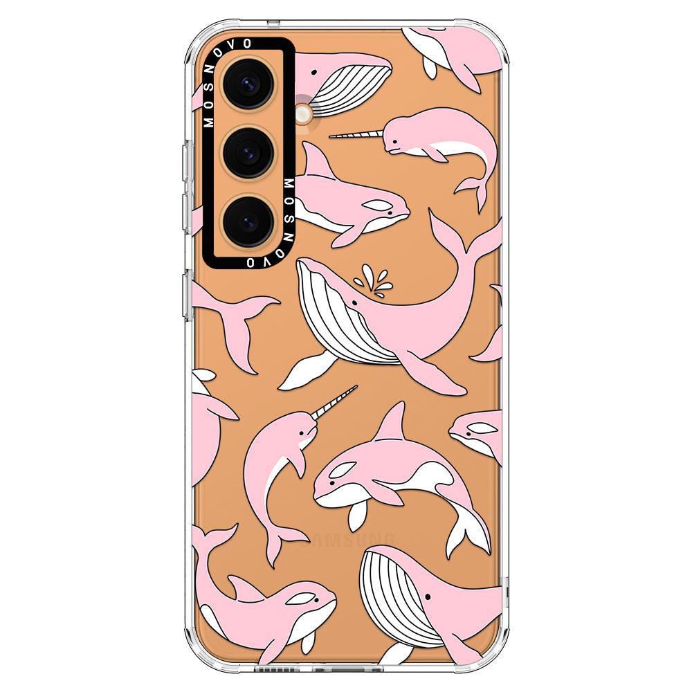 Pink Whales Phone Case - Samsung Galaxy S24 Plus Case