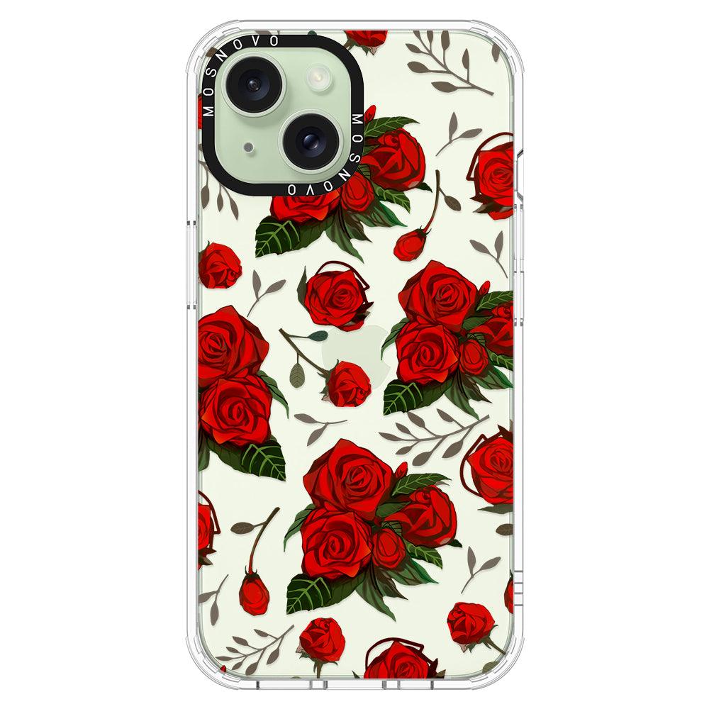 Simply Red Roses Phone Case - iPhone 15 Case - MOSNOVO