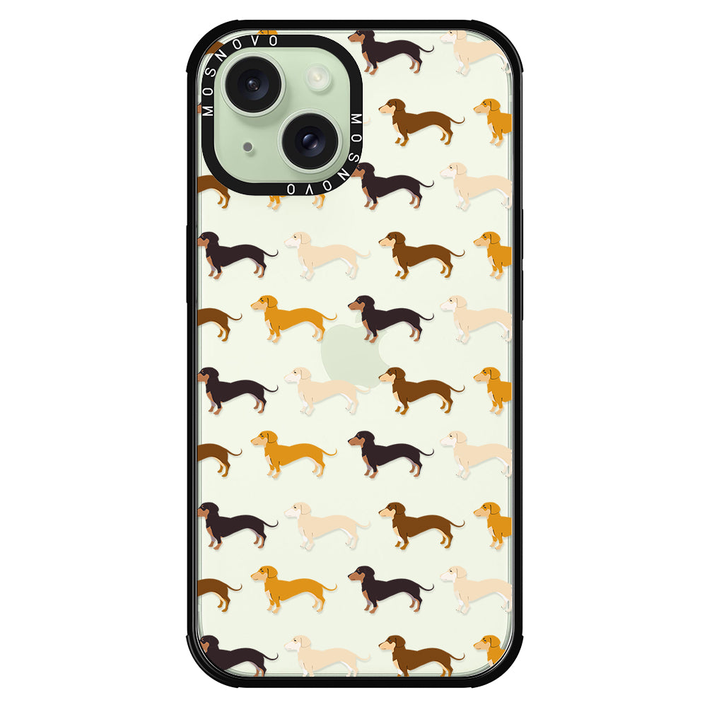 Cute Dachshund Phone Case - iPhone 15 Case Black