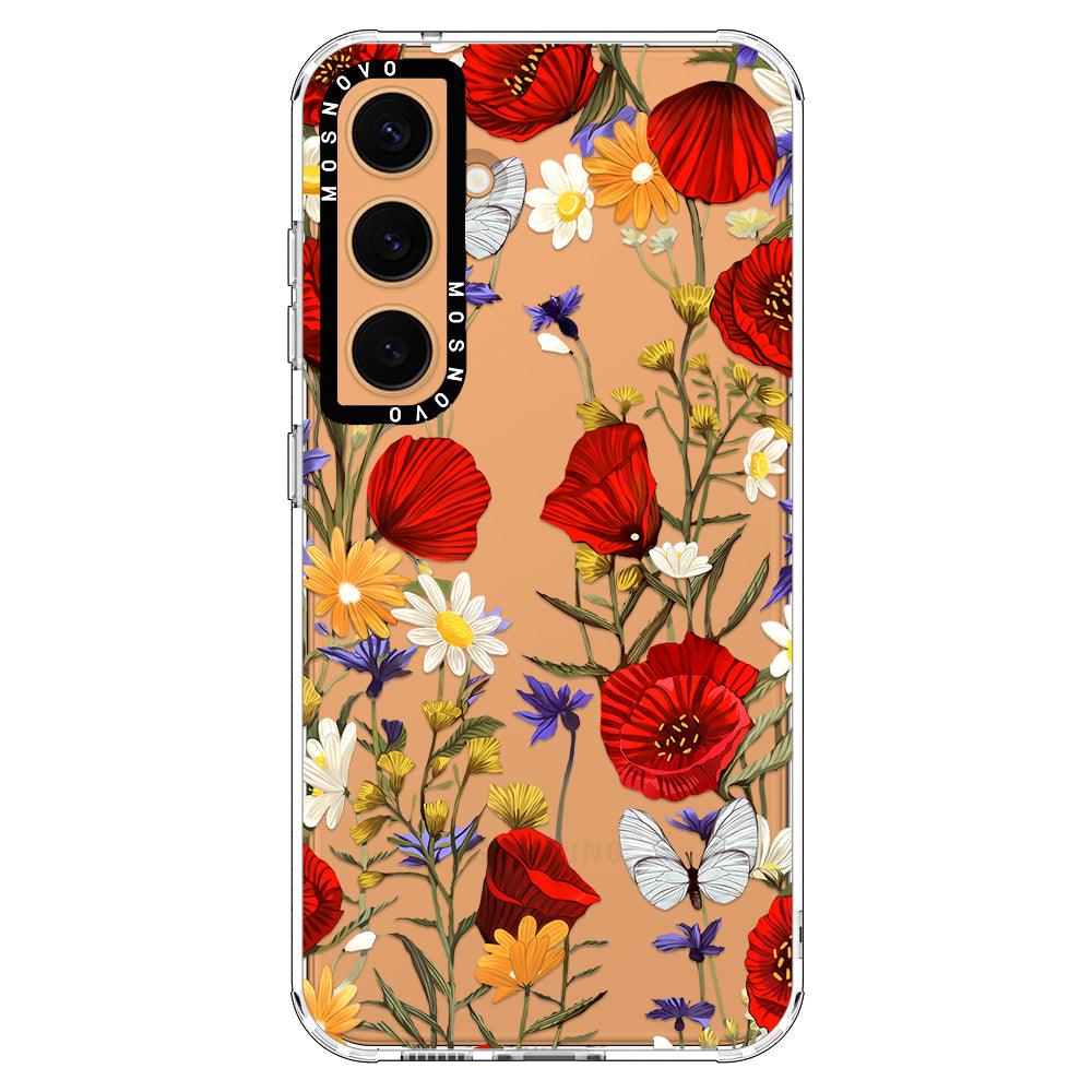 Poppy Floral Phone Case - Samsung Galaxy S24 Case - MOSNOVO