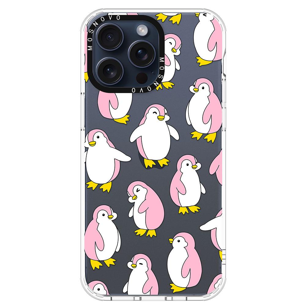 Pink Penguins Phone Case - iPhone 15 Pro Max Case - MOSNOVO