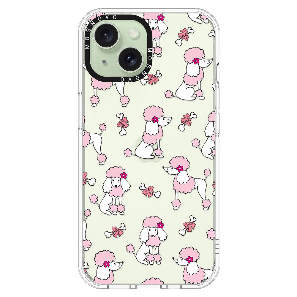 Pink Poodle Phone Case - iPhone 15 Case Clear