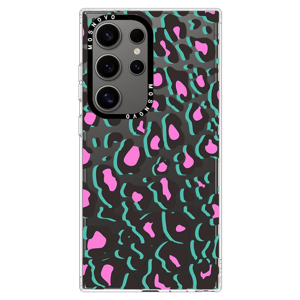 Hot Pink Leopard Print Phone Case - Samsung Galaxy S24 Ultra Case - MOSNOVO