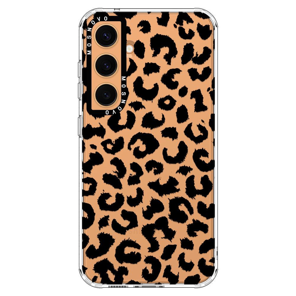 Black Leopard Print Phone Case - Samsung Galaxy S24 Plus Case - MOSNOVO