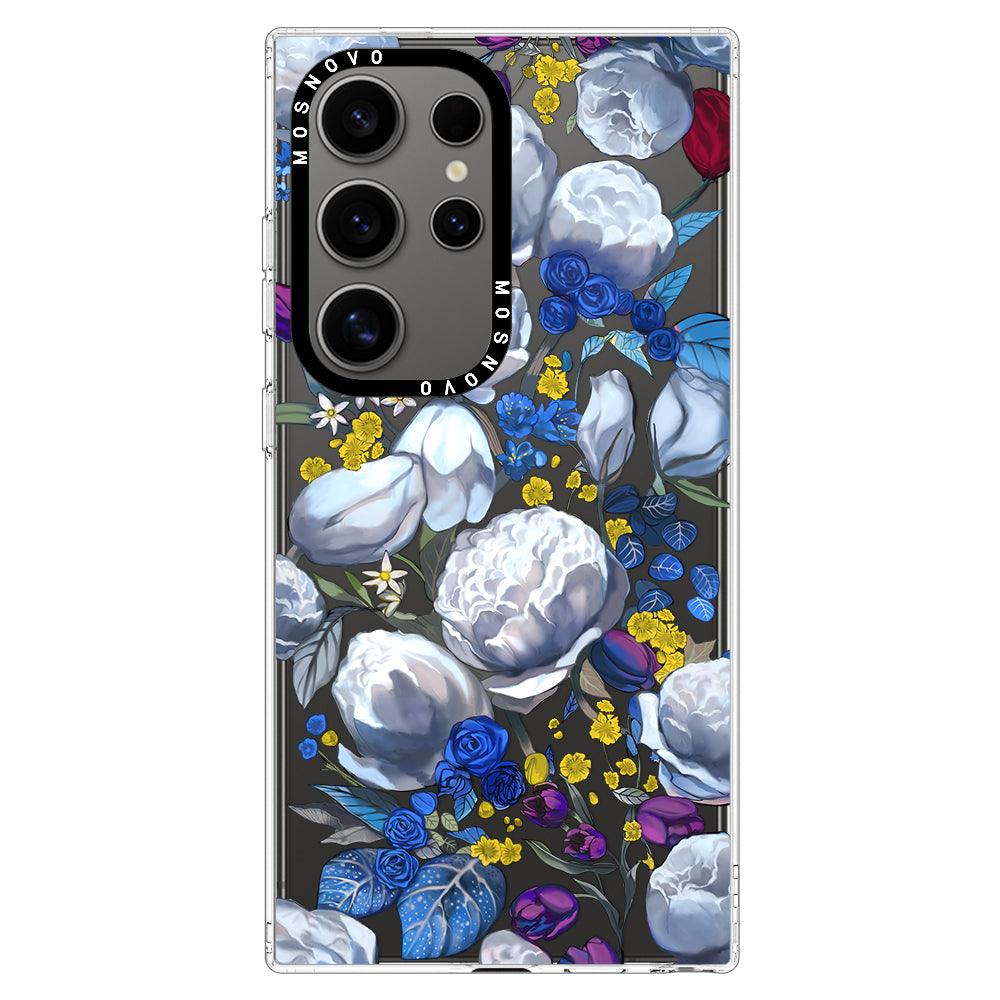 Purple Blue Floral Phone Case - Samsung Galaxy S24 Ultra Case - MOSNOVO