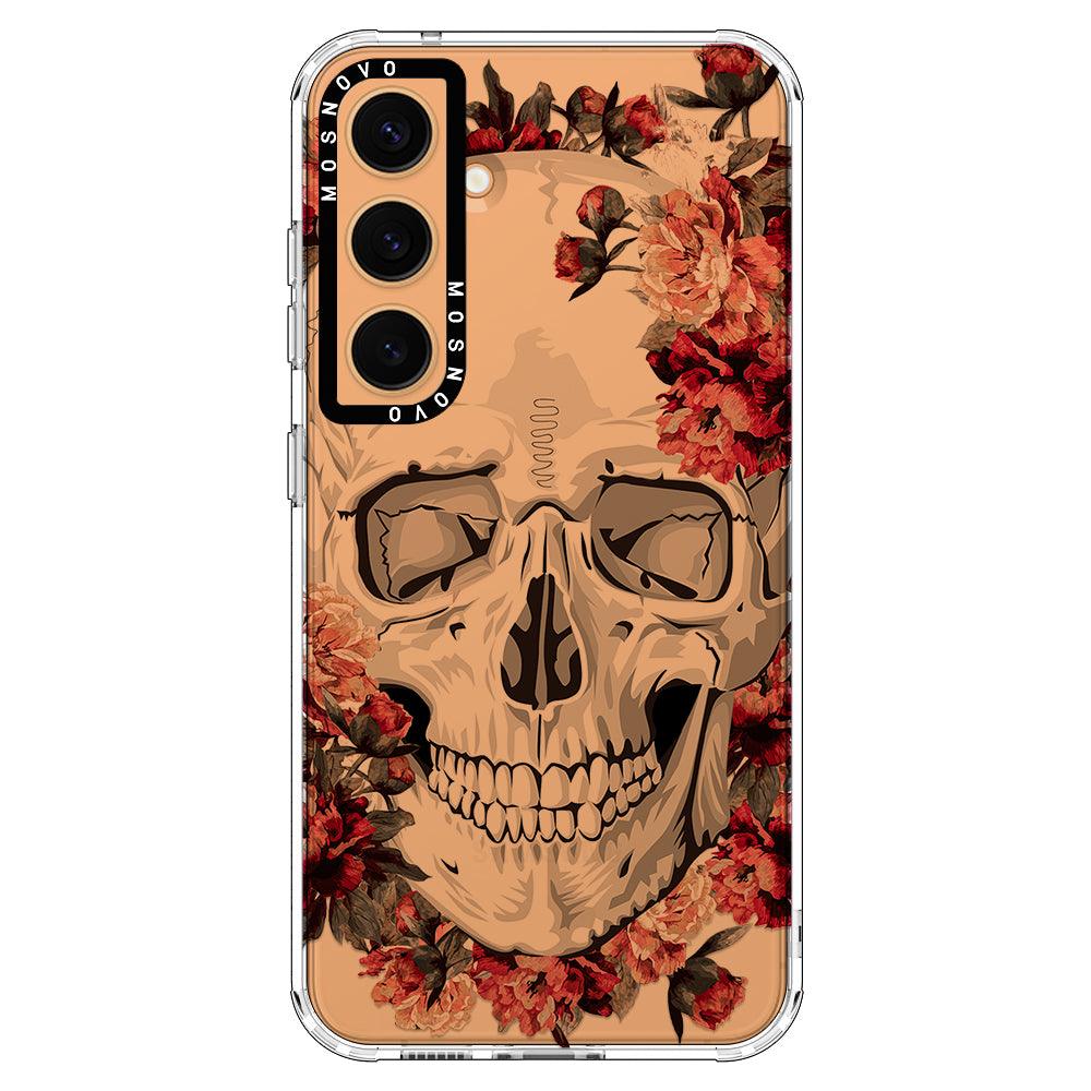 Red Flower Skull Phone Case - Samsung Galaxy S24 Case - MOSNOVO