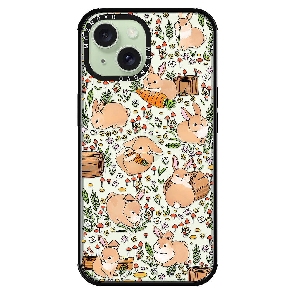 Cute Bunny Garden Phone Case - iPhone 15 Plus Case - MOSNOVO