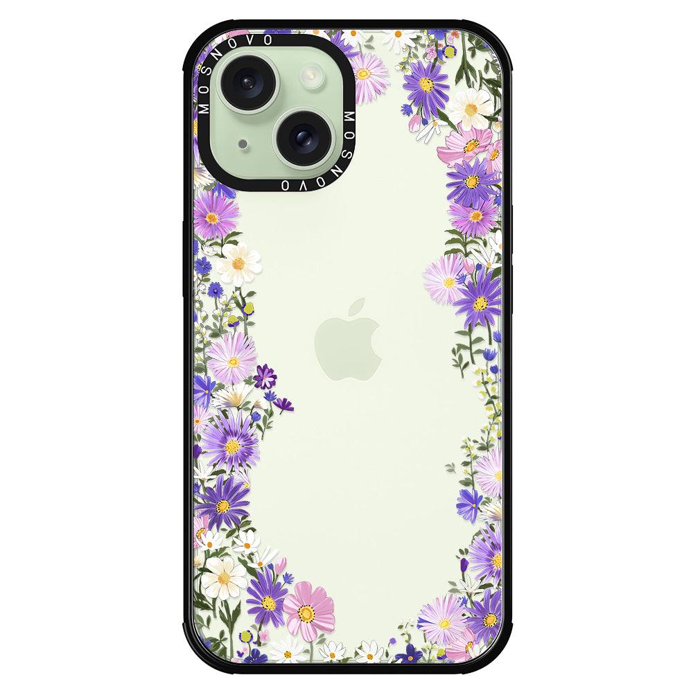 Purple Daisy Garden Phone Case - iPhone 15 Plus Case - MOSNOVO