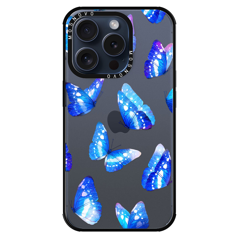 Stunning Blue Butterflies Phone Case - iPhone 15 Pro Case - MOSNOVO