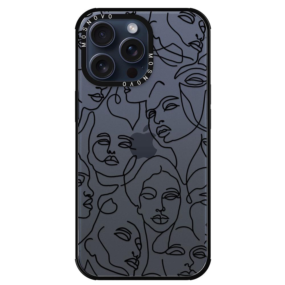 Abstract Face Line Art Phone Case - iPhone 15 Pro Max Case - MOSNOVO