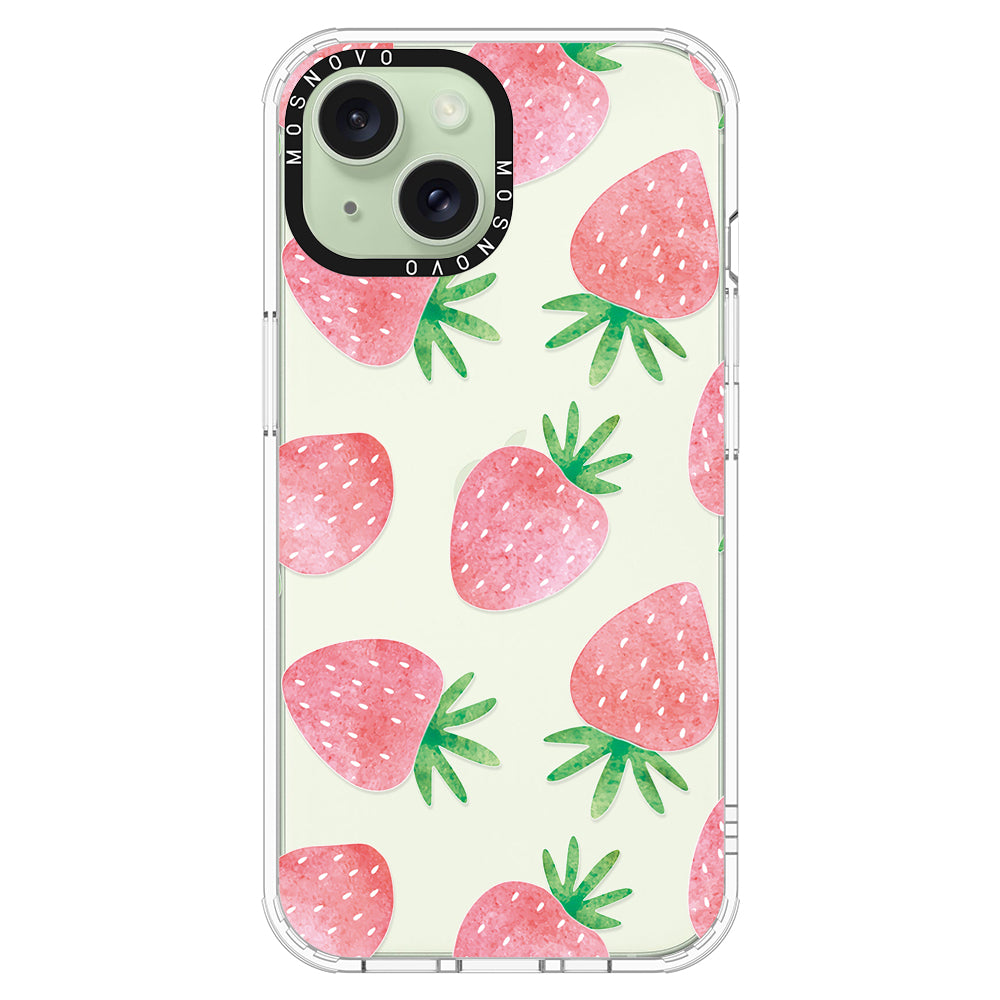 Pastel Strawberry Phone Case - iPhone 15 Plus Case - MOSNOVO