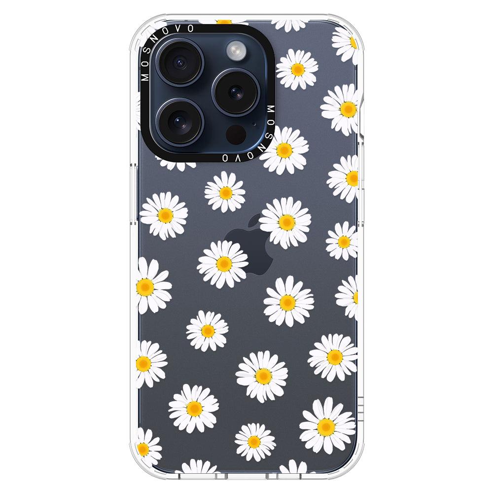 White Daisy Phone Case - iPhone 15 Pro Case - MOSNOVO