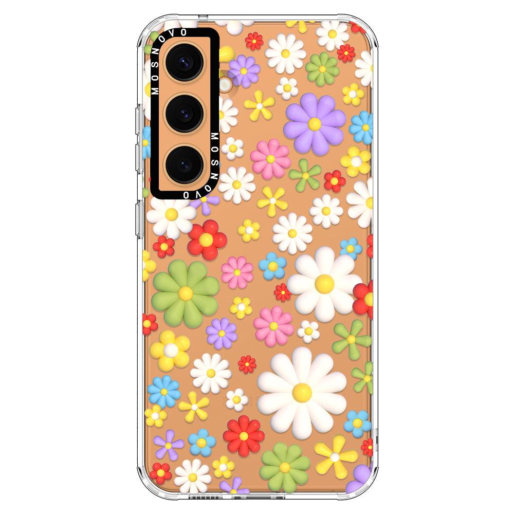 3D Flowers Phone Case - Samsung Galaxy S24 Case