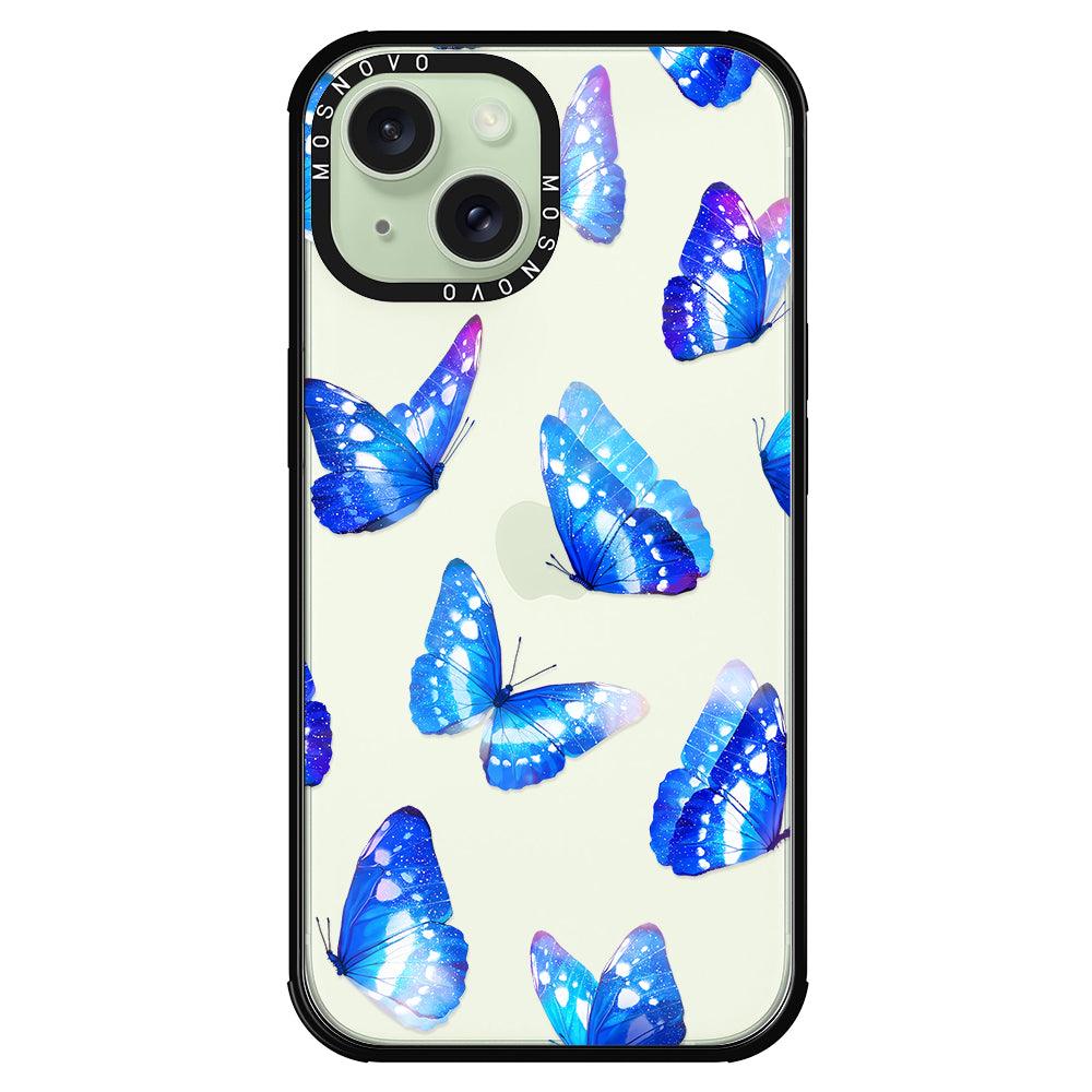 Stunning Blue Butterflies Phone Case - iPhone 15 Plus Case - MOSNOVO