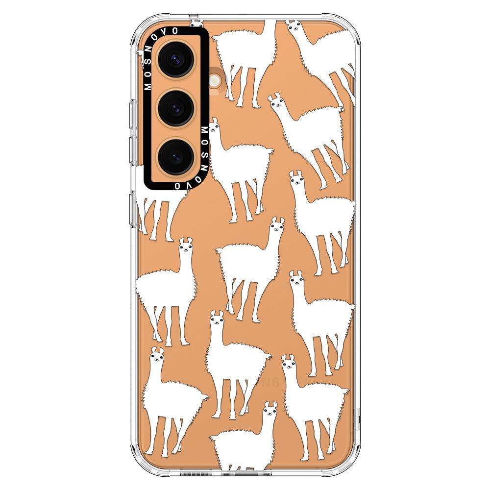 White Llama Phone Case - Samsung Galaxy S24 Case - MOSNOVO