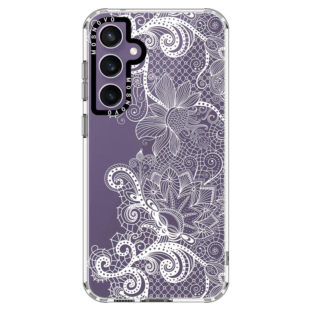 Lacy White Flower Phone Case - Samsung Galaxy S23 FE Case