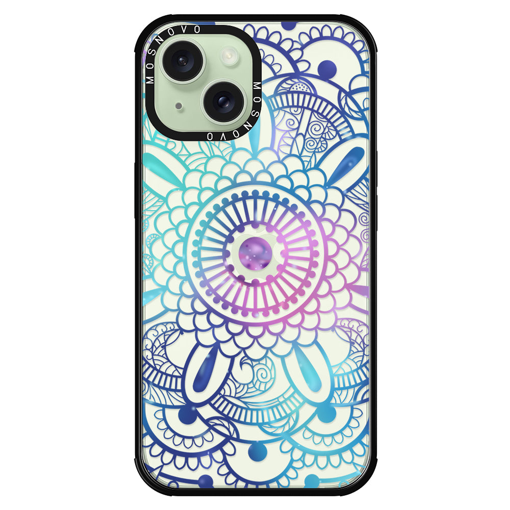 Violet Blue Mandala Phone Case - iPhone 15 Plus Case - MOSNOVO