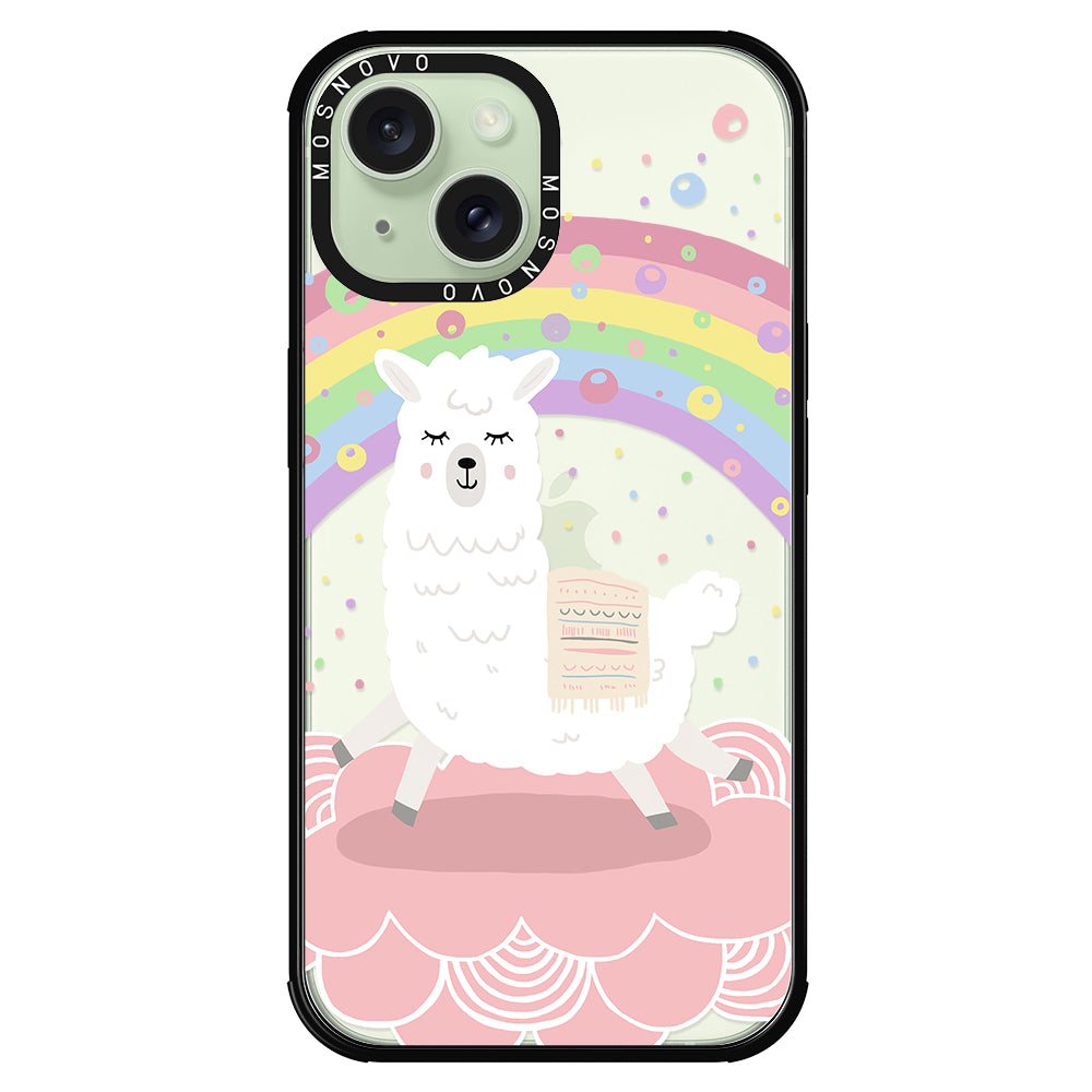 Rainbow Alpaca Phone Case - iPhone 15 Plus Case - MOSNOVO