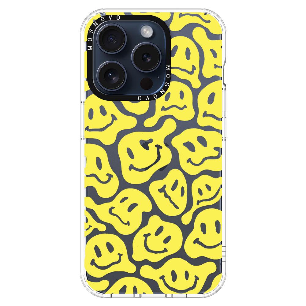 Melted Yellow Smiles Face Phone Case - iPhone 15 Pro Case - MOSNOVO