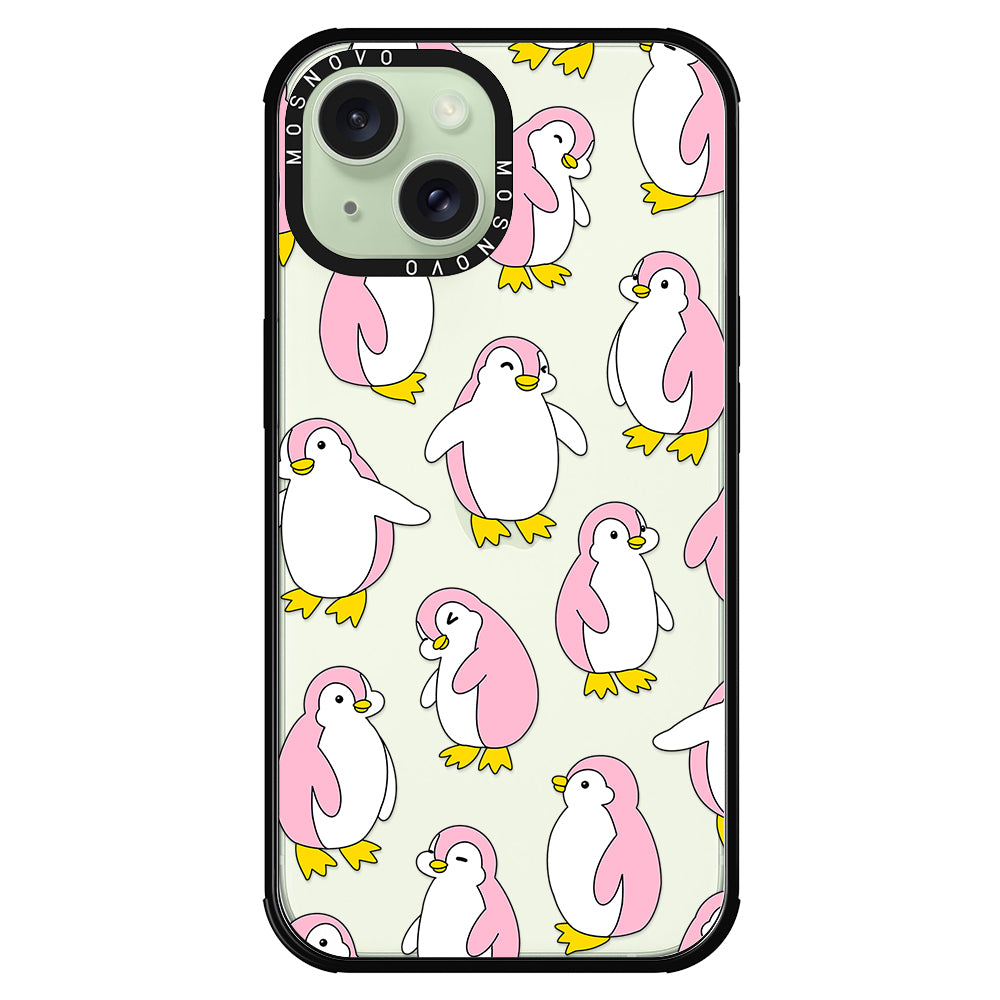 Pink Penguins Phone Case - iPhone 15 Case - MOSNOVO