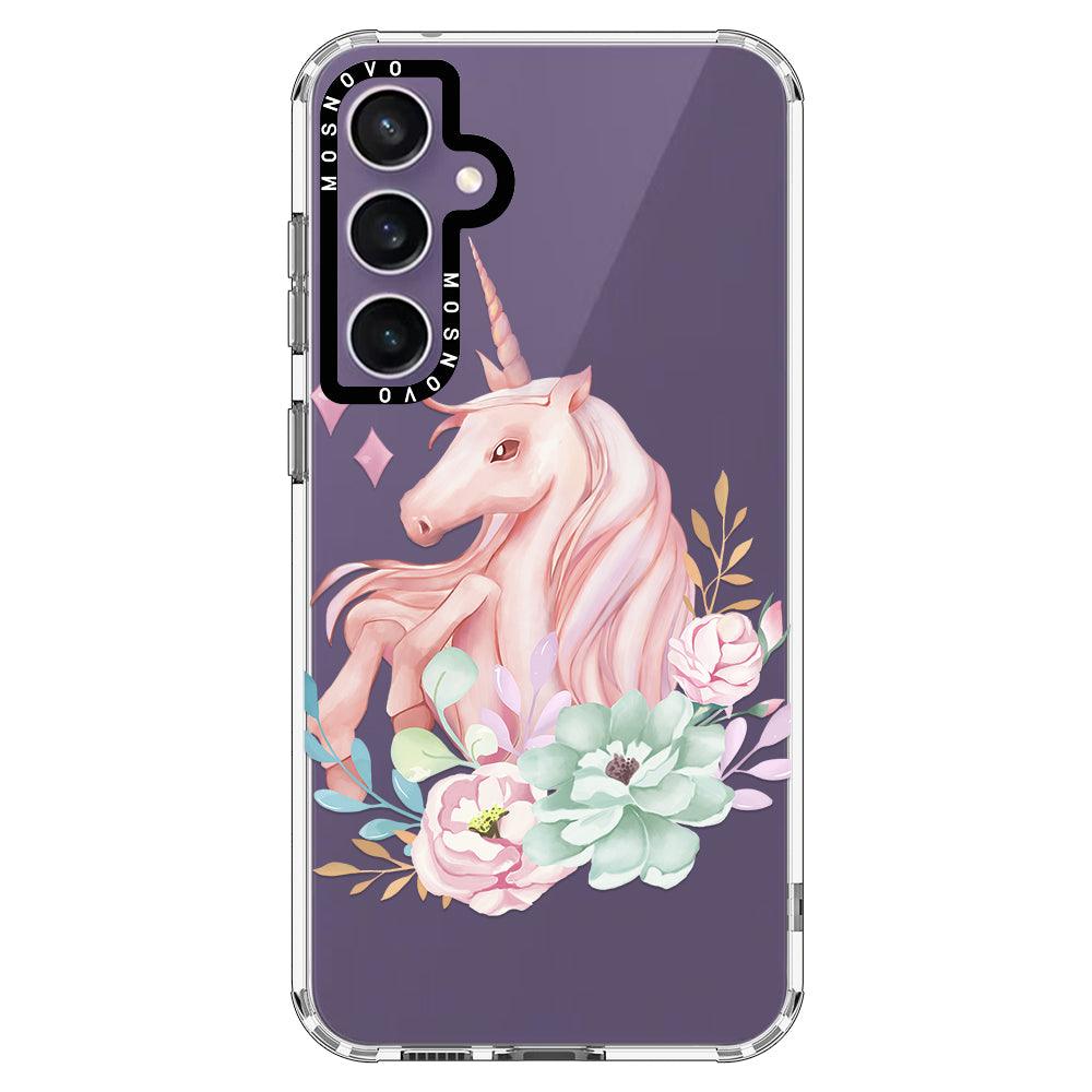 Pastel Flower Unicorn Phone Case - Samsung Galaxy S23 FE Case