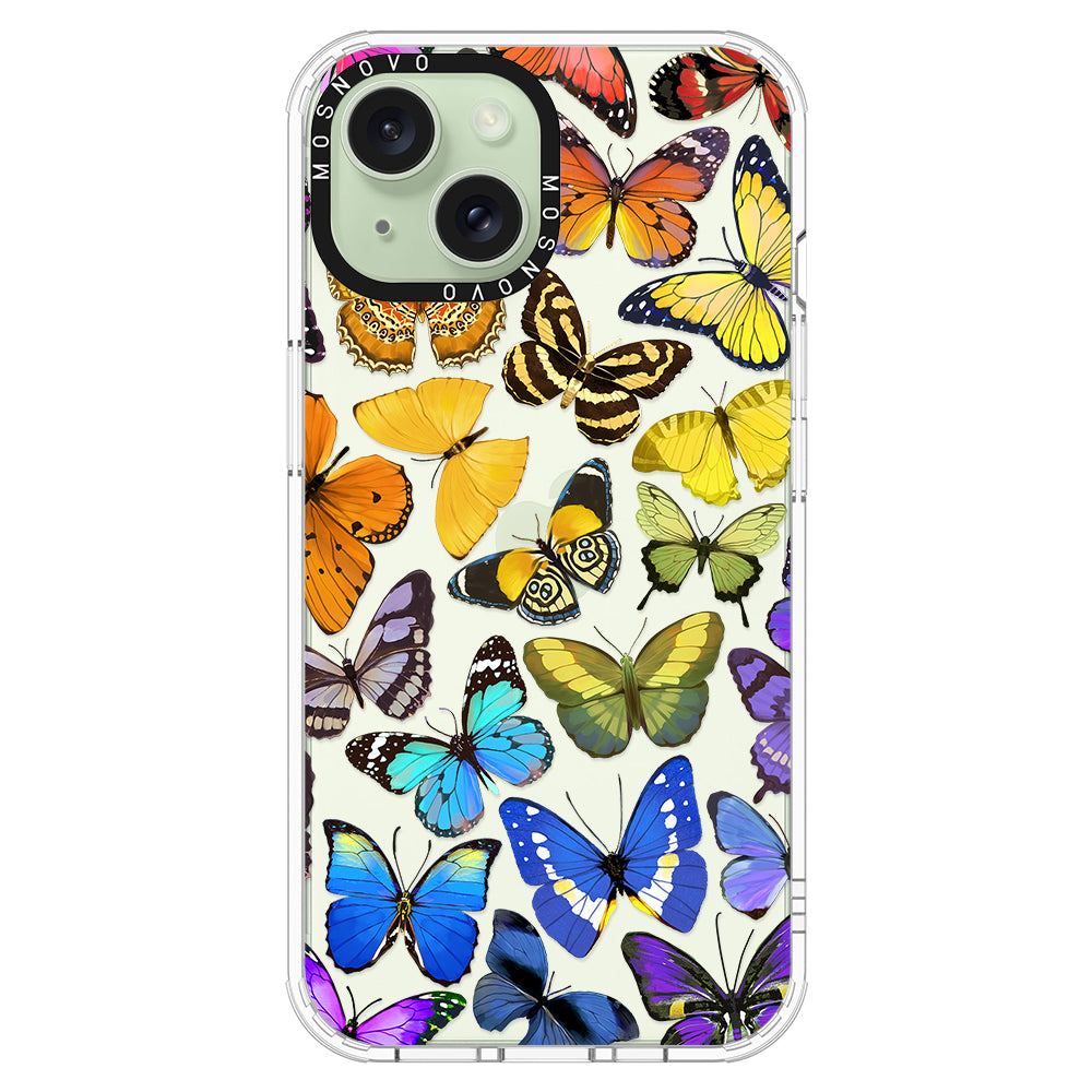 Rainbow Butterfly Phone Case - iPhone 15 Plus Case - MOSNOVO