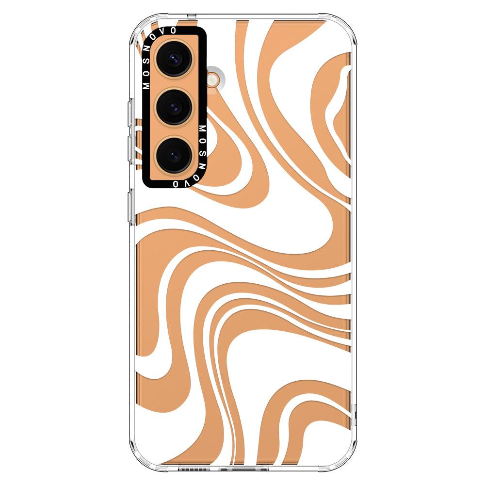 White Swirl Phone Case - Samsung Galaxy S24 Plus Case - MOSNOVO