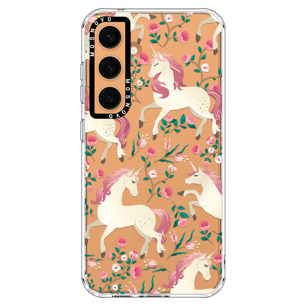 Unicorn Flower Garden Phone Case - Samsung Galaxy S24 Case - MOSNOVO