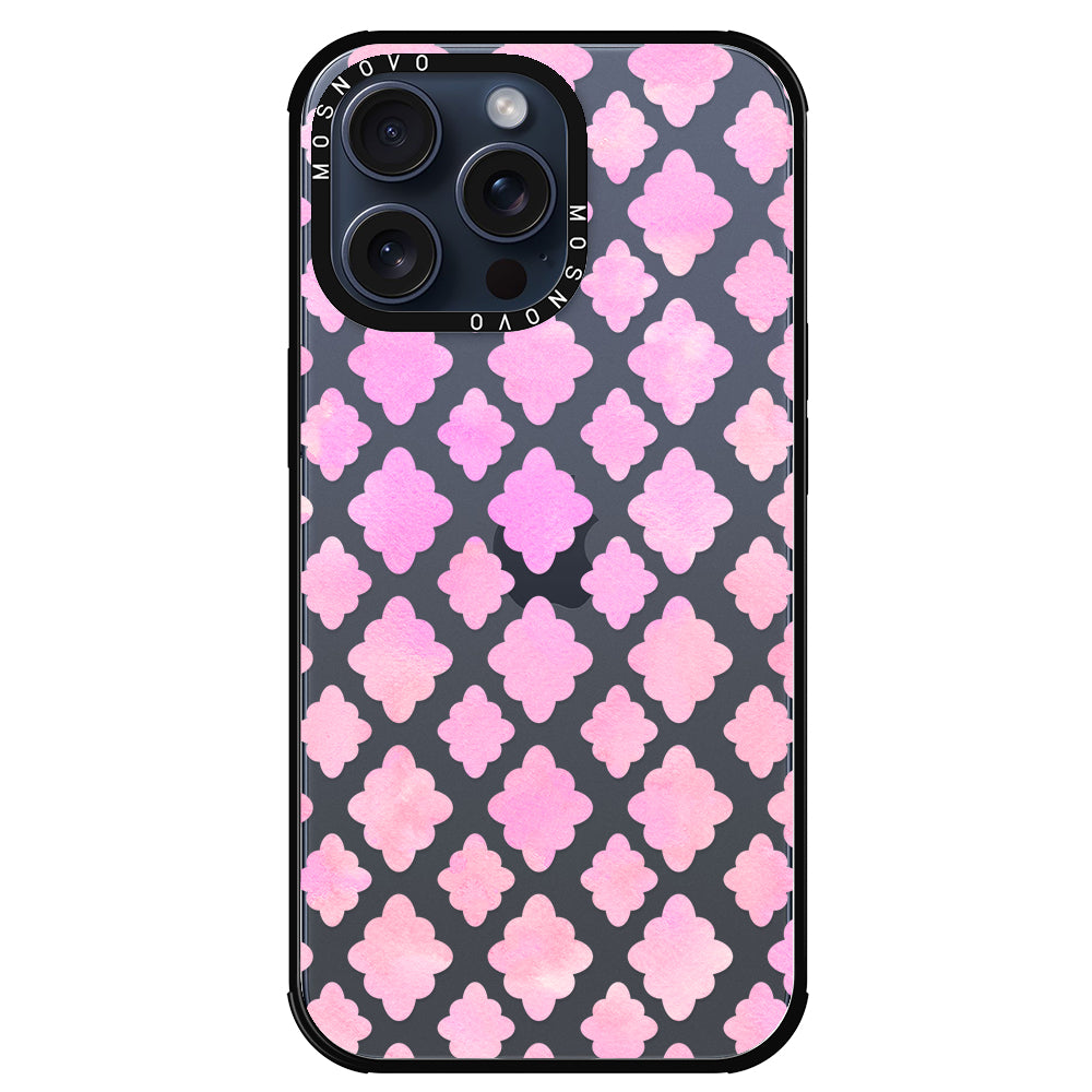 Pink Flower Diamond Phone Case - iPhone 15 Pro Max Case - MOSNOVO