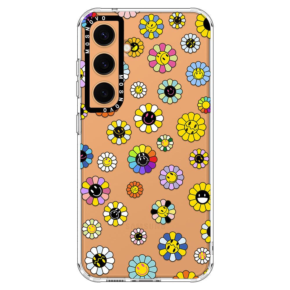 Flower Smiley Face Phone Case - Samsung Galaxy S24 Plus Case - MOSNOVO