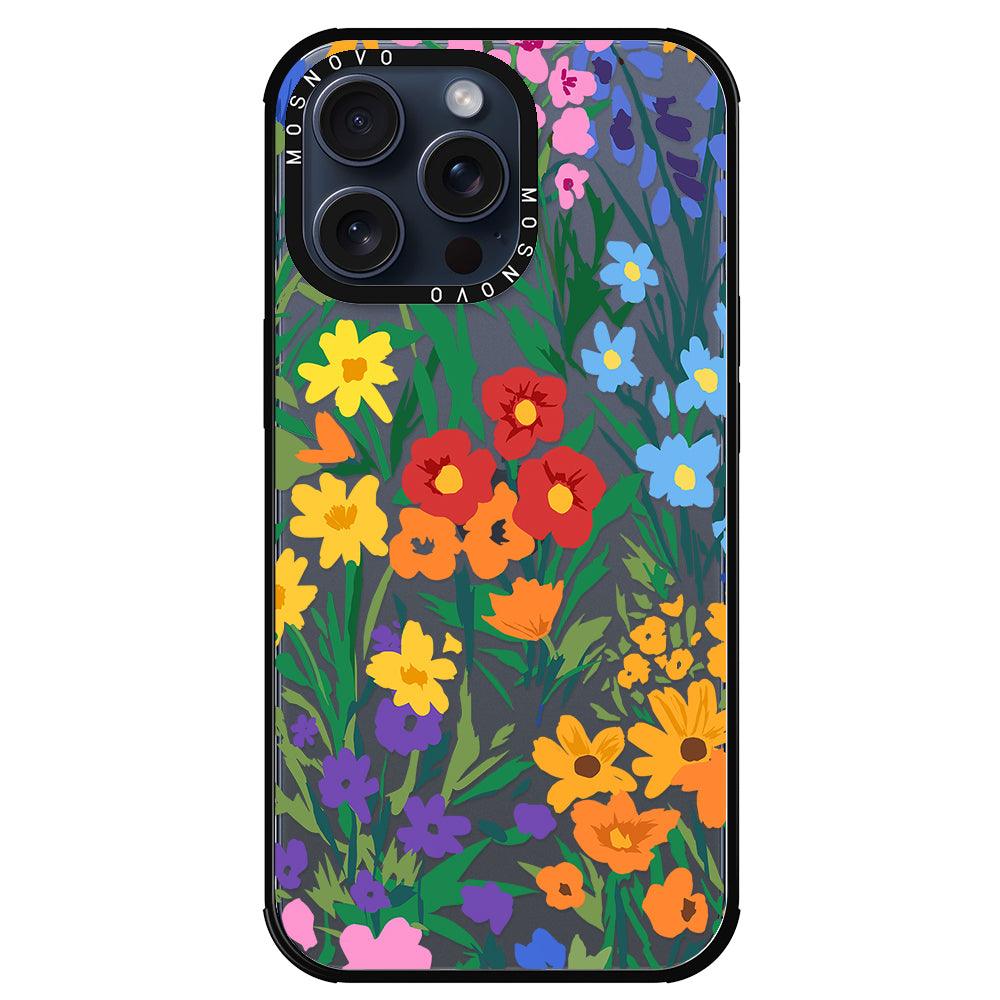 Spring Botanical Flower Floral Phone Case - iPhone 15 Pro Max Case - MOSNOVO