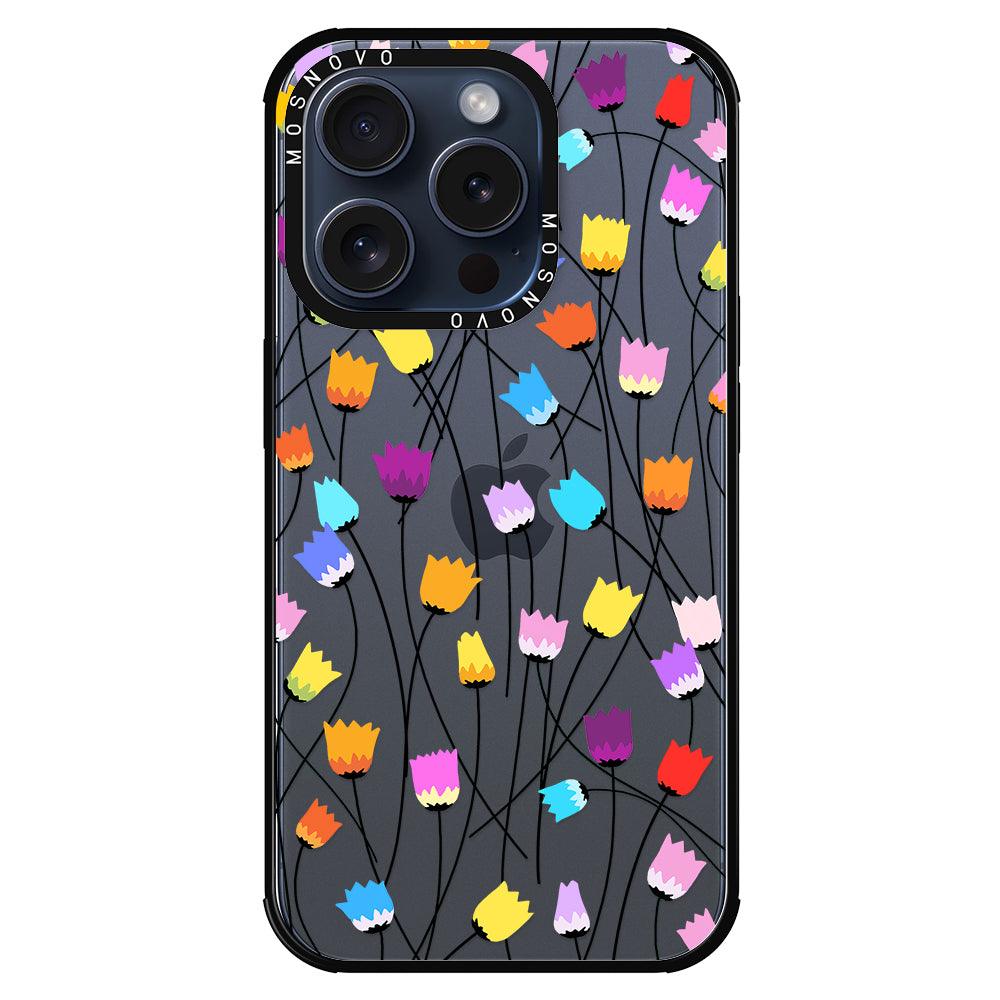 Tulips Bloom Floral Phone Case - iPhone 15 Pro Case - MOSNOVO