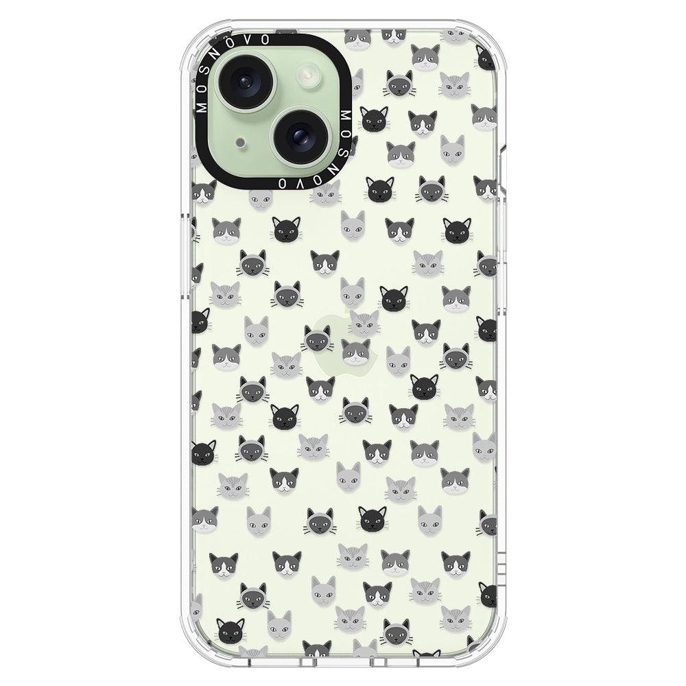 Cats Head Phone Case - iPhone 15 Plus Case - MOSNOVO