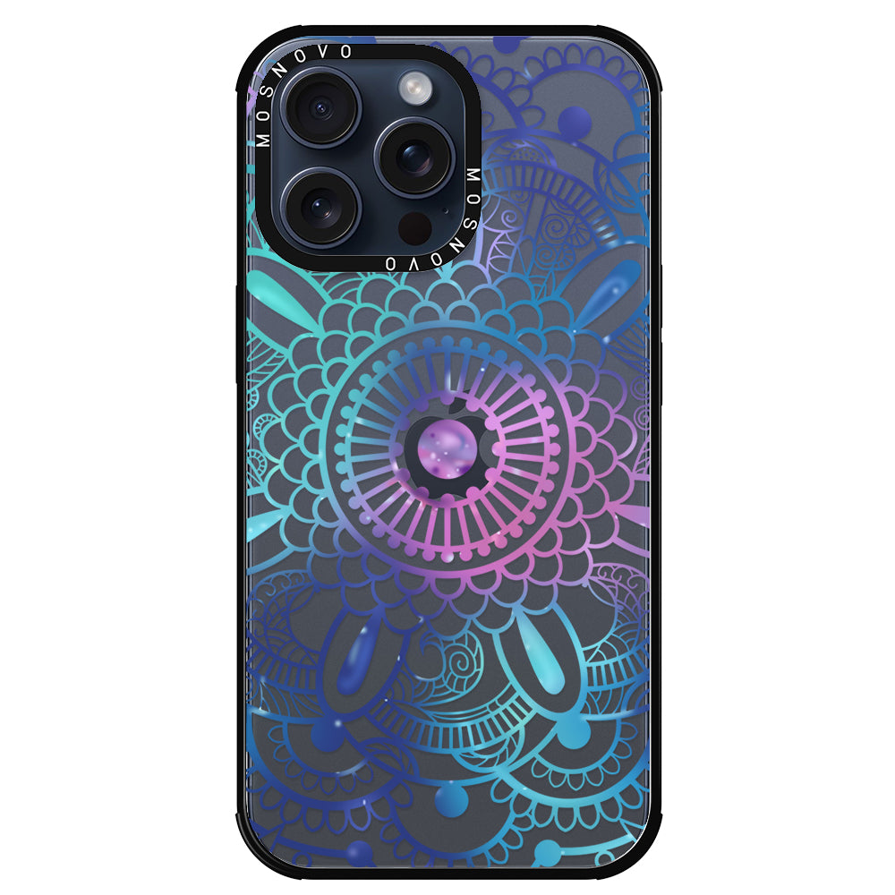 Violet Blue Mandala Phone Case - iPhone 15 Pro Max Case - MOSNOVO