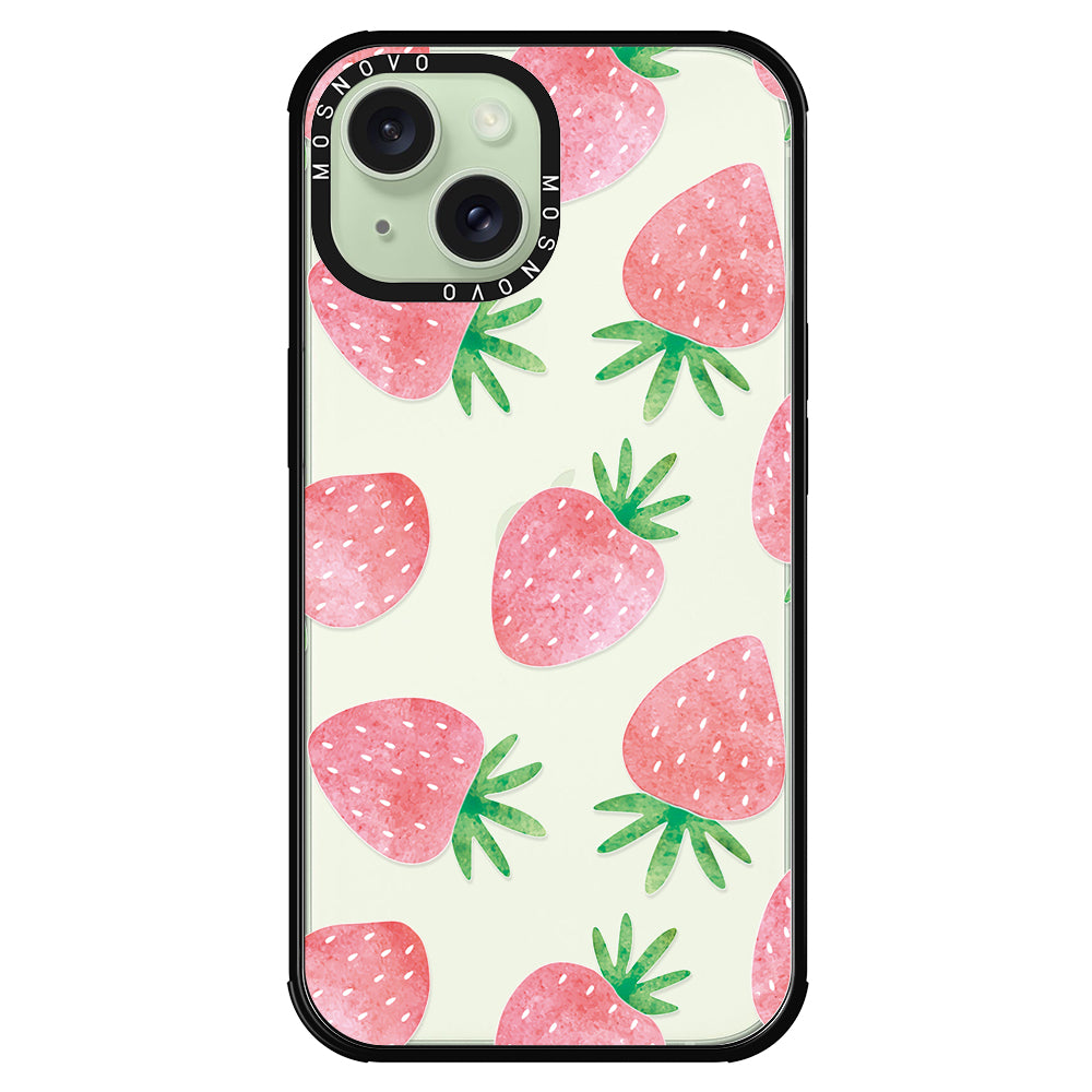 Pastel Strawberry Phone Case - iPhone 15 Plus Case - MOSNOVO