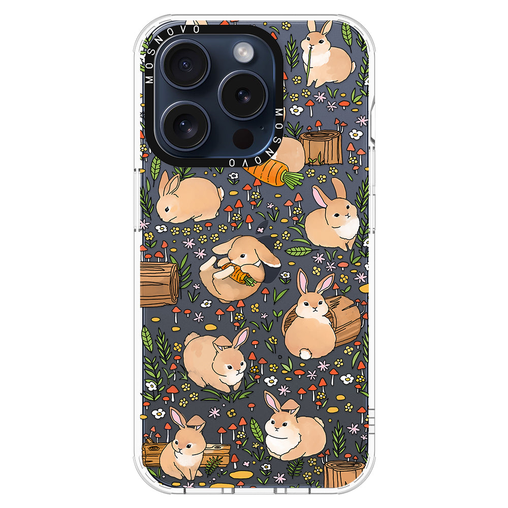 Cute Bunny Garden Phone Case - iPhone 15 Pro Case - MOSNOVO