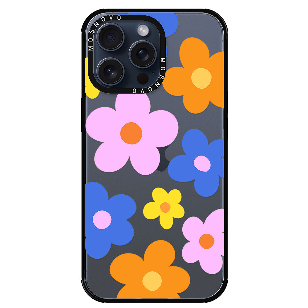 60's Groovy Flower Phone Case - iPhone 15 Pro Max Case - MOSNOVO