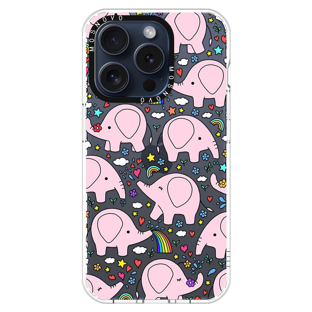 Pink Elephant Phone Case - iPhone 15 Pro Case - MOSNOVO