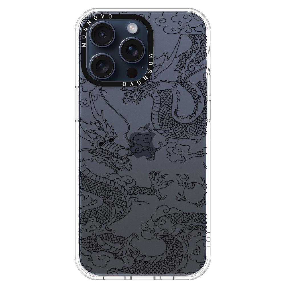 Black Dragon Phone Case - iPhone 15 Pro Max Case - MOSNOVO