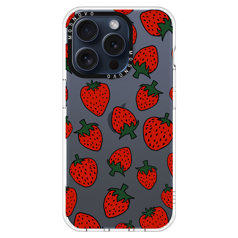 Red Strawberry Phone Case - iPhone 15 Pro Case - MOSNOVO