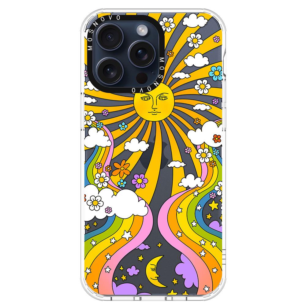 Rainbow Sun and Moon Phone Case - iPhone 15 Pro Max Case - MOSNOVO