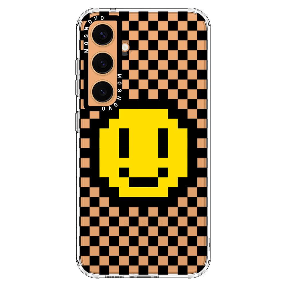 Smile Checkered Phone Case - Samsung Galaxy S24 Case