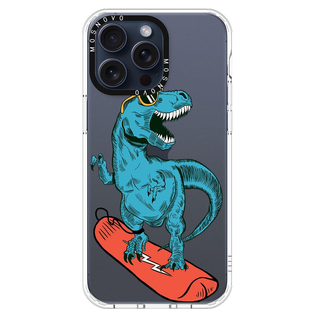 Surfing Dinosaur Phone Case - iPhone 15 Pro Max Case - MOSNOVO