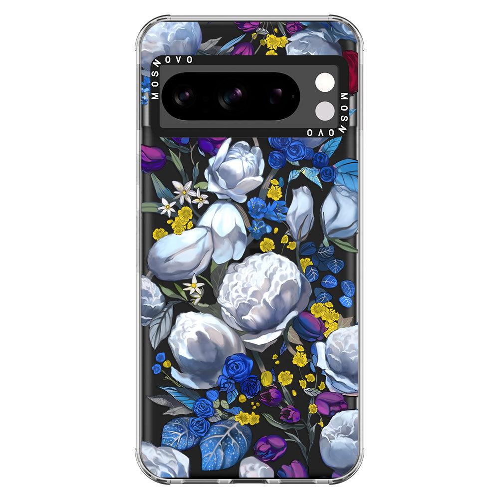 Purple Blue Floral Phone Case - Google Pixel 8 Pro Case - MOSNOVO