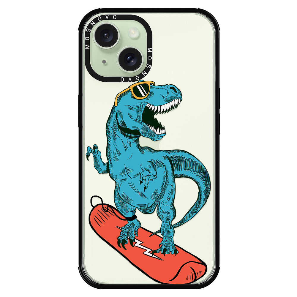 Surfing Dinosaur Phone Case - iPhone 15 Case - MOSNOVO