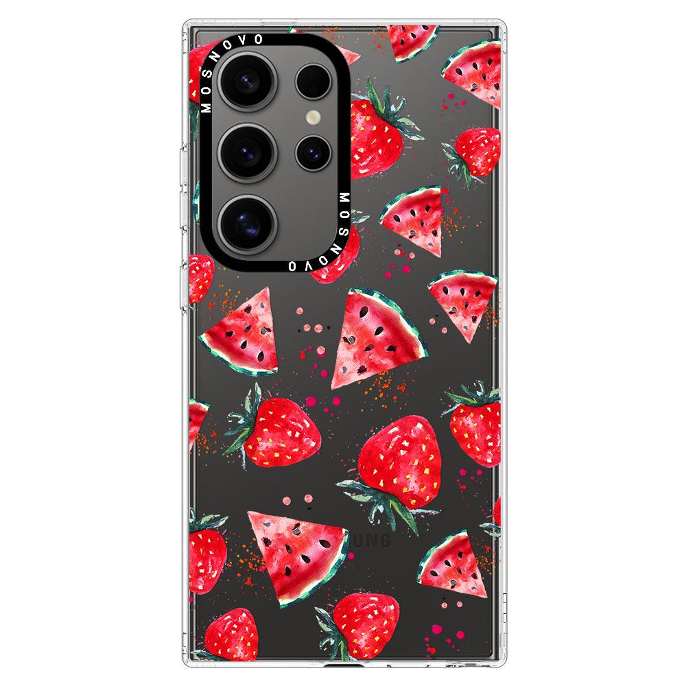 Watermelon and Strawberry Phone Case - Samsung Galaxy S24 Ultra Case - MOSNOVO